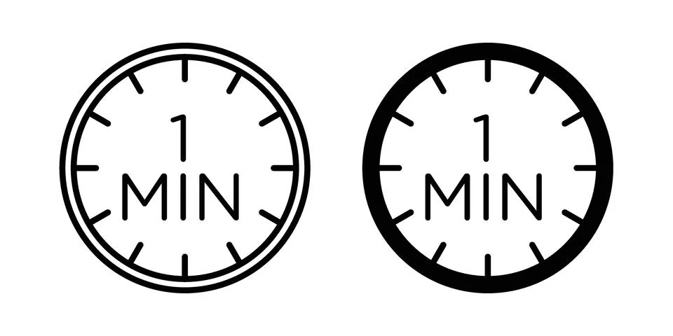 1 minute icon graphic element. web icon set Stock Illustration