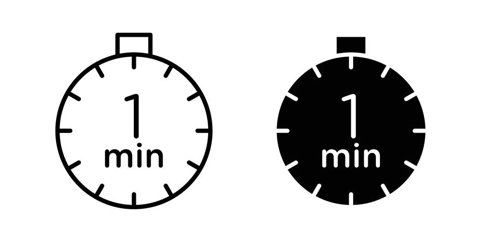 1 minute icon illustration. Pixel perfect vector graphics 스톡 일러스트