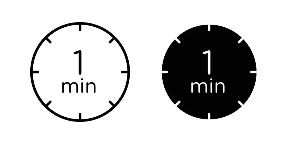 1 minute icon vector design illustrations Stockillustratie