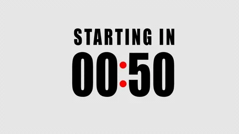 1 minute starting in countdown timer ani... | Stock Video | Pond5