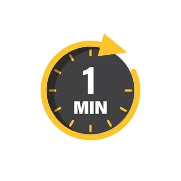 1 minute on stopwatch icon in flat style. Clock face timer vector illustrat.. 스톡 일러스트