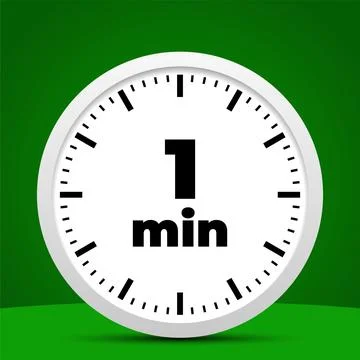 1 minute time clock countdown number icon design Stock Illustration