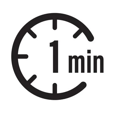 1 minute timer countdown icon vector for graphic design, logo, website, socia Stock Illustration