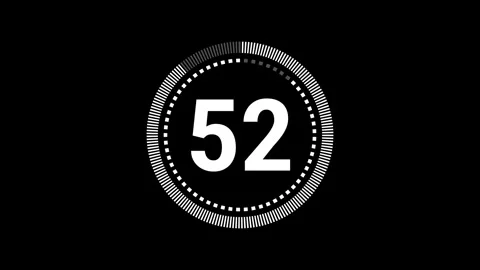1 minutes circle countdown timer animation on black background Video stock 313672972