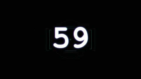 1 minutes Countdown glitch. Digital one minute countdown timer Stock Footage 339987538