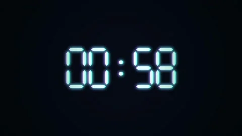 1 minutes Countdown glitch. Digital one minute countdown timer Stock Footage 339989244