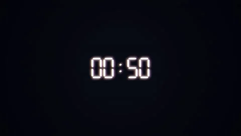 1 minutes Countdown glitch with digital distorted numbers on black background Stock Footage 345370536