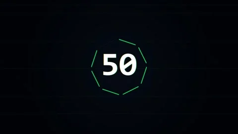 1 minutes Countdown glitch digital timer with cinematic distortion and static Stock Footage 345370629
