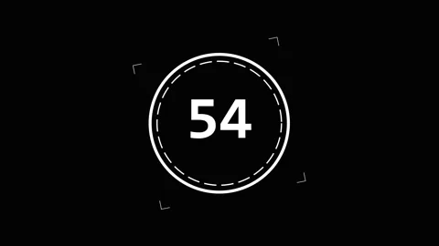 1 minutes Countdown glitch digital timer with hud elements and neon distortio Stock Footage 345624849