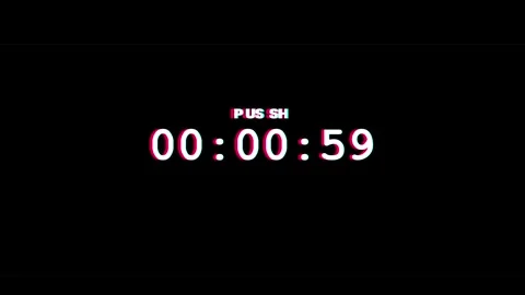 1 minutes Countdown glitch. One minute digital countdown timer Stock Footage 339987232