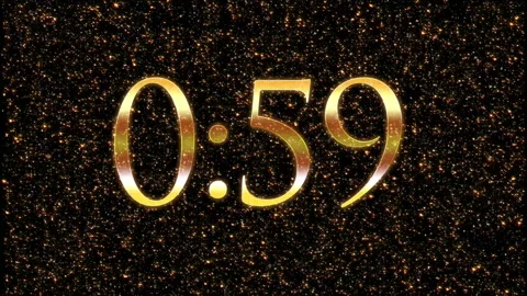 1 Minutes Countdown. Golden Particles Видео 150683526
