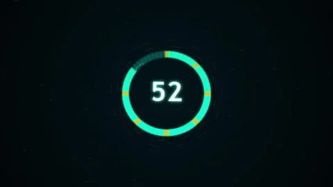 1 minutes Countdown Neon with glowing digital numbers and vibrant electric Stock Footage 345370963