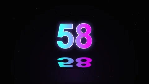 1 minutes Countdown Neon. One minute countdown timer Stock Footage 339988842