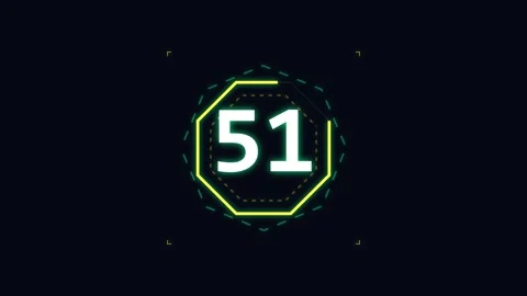 1 minutes Countdown Neon timer with vibrant glowing light effect for event Stock Footage 345371767