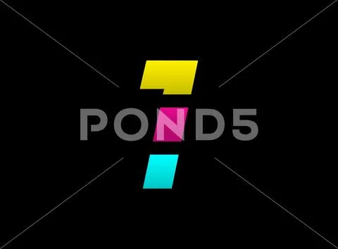 1 number vector desing, Cmyk color font logo, . Dynamic split blue ...