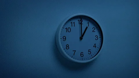 1 O'Clock Wall Clock In The Dark Stock Footage 179629708