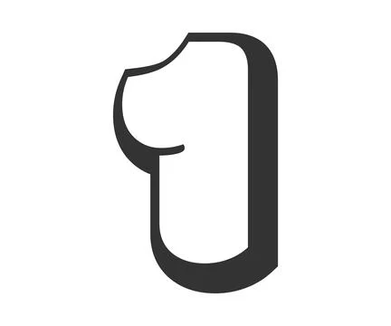 1 one, bubble comic lettering, rounded in graffiti style black and white silh Stock Illustration