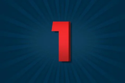 1 one Number count template poster design. letters icon Stock-Illustration