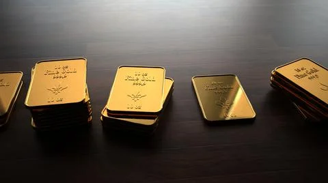 1 Oz Gold Bars Stock Illustration