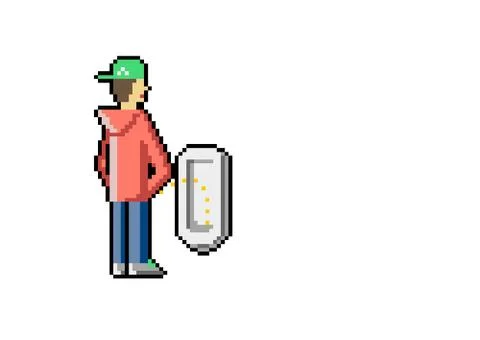 1 Peeing young guy Stock Illustration