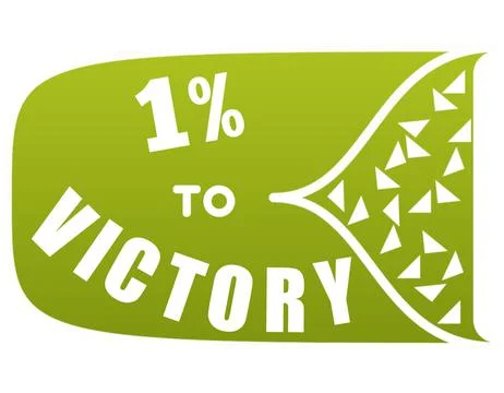 1 percent to victory Ilustração Stock