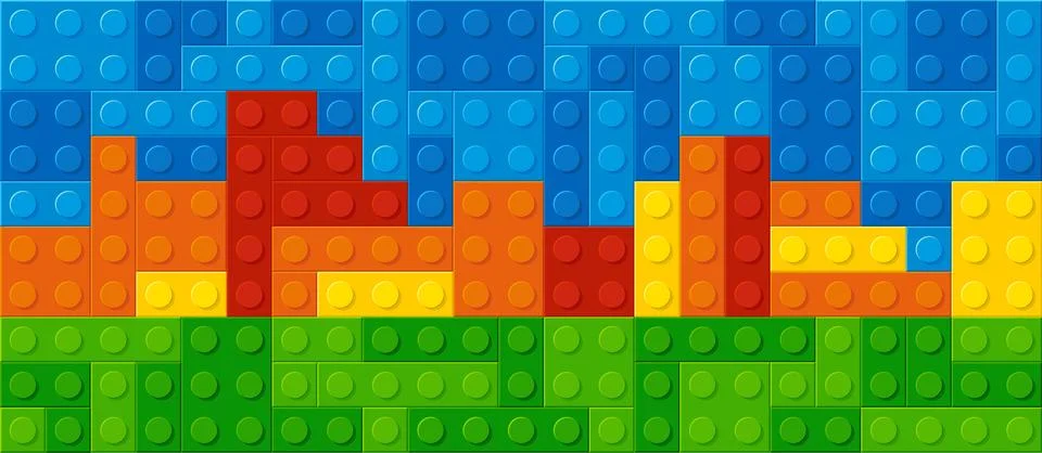 1 Plastic construction blocks Stock Illustration