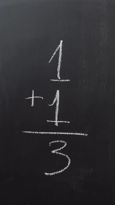 1 plus 1 equals 3 Stock Footage 274501907