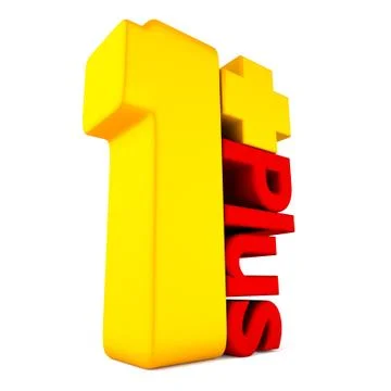 1 plus. Stock Illustration