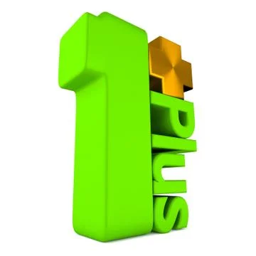 1 plus. Stock Illustration