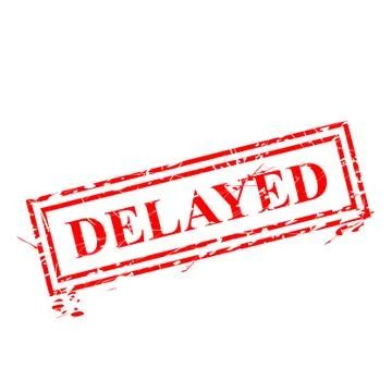 1 Rectangle Vector Red Grunge Rubber Stamp Effect, Delayed, Isolated on White Stock Illustration