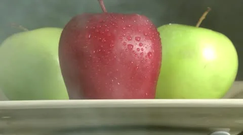 1 Red Apple, 2 Green Apples - Dolly In Video stock 22237646