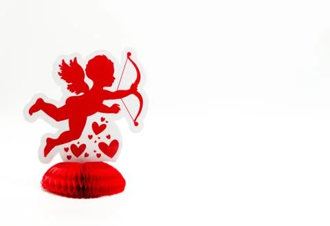 1 red cupid isolated on a solid background Stock Photos