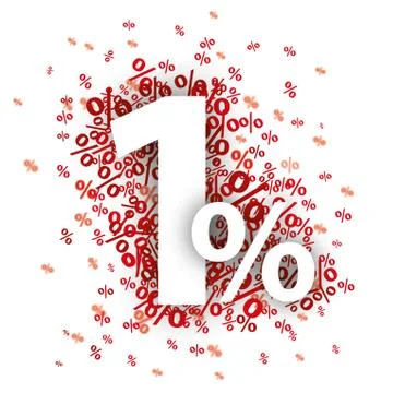 1 Red Percents Stock Illustration