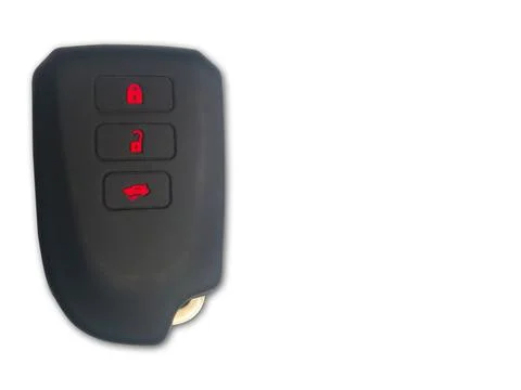 1 remote control. Black car. Red symbol. 스톡 사진