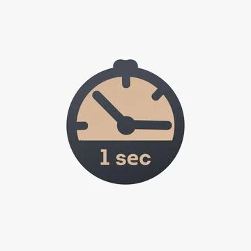 1 second timer clock. 1 sec stopwatch icon countdown time stop chronometer Stock-Illustration
