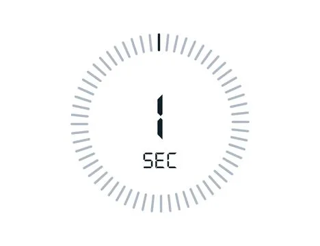 1 second timers Clocks, Timer 1 sec icon Stock Illustration