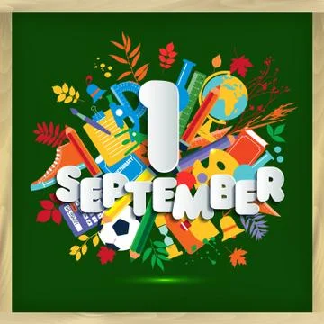 1 September Day of knowledge. Education vector illustration. Stock Illustration