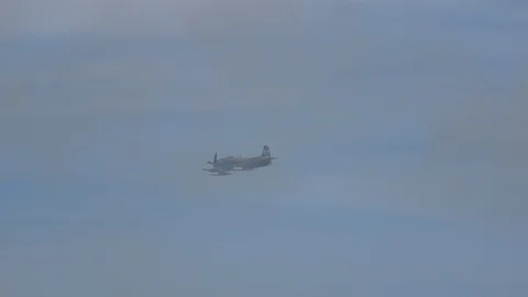 A-1 Skyraider Performs at Tinker Air Force Base Airshow Stock Footage 110741886