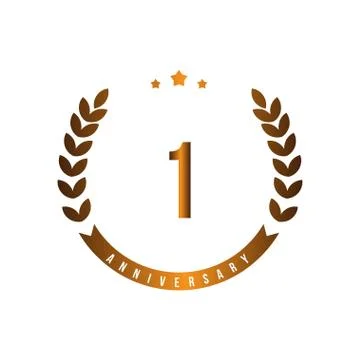1 St Anniversary Vector Template Design Illustration Stock Illustration
