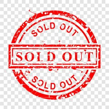 1 style Vector Scratch Red Circle Rubber Stamp, Sold Out at transparent effec Stock Illustration