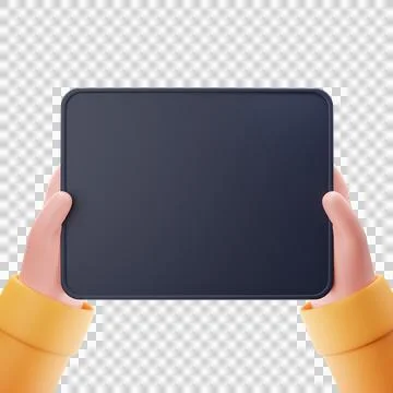 1. Tablet Holding (2 Hand) Stock Illustration