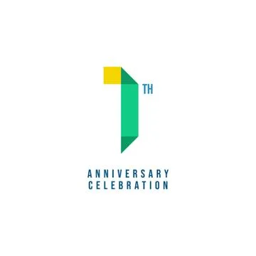 1 Th Anniversary Celebration Vector Template Design Illustration Illustrazione stock