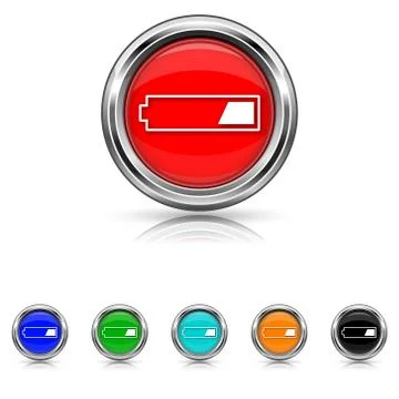 1 third charged battery icon - six colours set Stock-Illustration