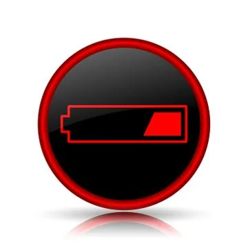 1 third charged battery icon. Internet button on white background.. Stock Illustration