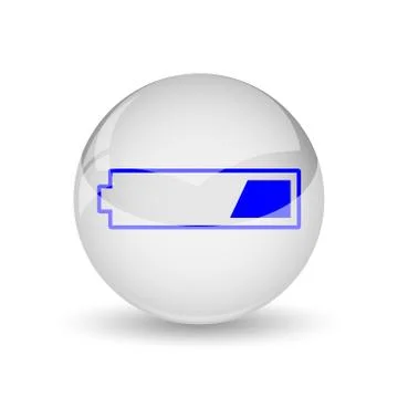 1 third charged battery icon. Internet button on white background.. Stock Illustration