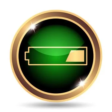 1 third charged battery icon. Internet button on white background.. Stock Illustration