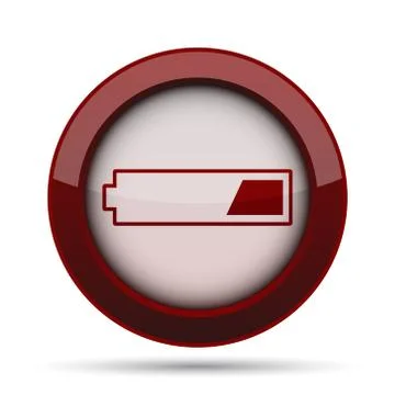 1 third charged battery icon. Internet button on white background. . Stock Illustration