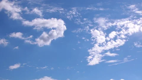 1 Time Lapse Of Clear Blue Sky With Clouds Stock Footage 131658774