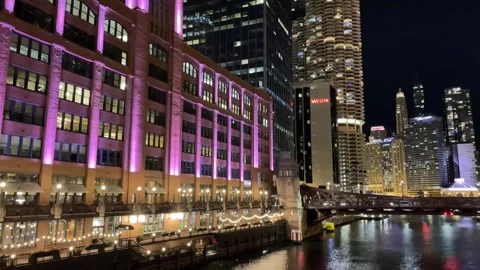 1 Time Lapse Panoramic City View - Chicago Video stock 260133958