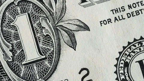 1 USD American dollar banknote macro detail stop motion time lapse 4k 스톡 동영상 128548207